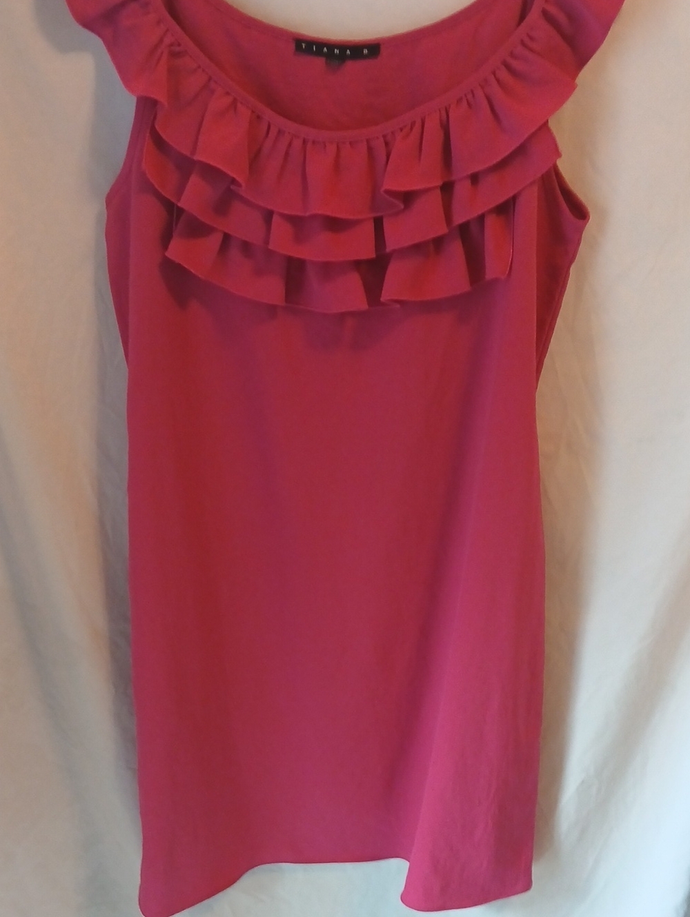 Tiana B. Sleeveless Ruffle Scoop Neck Dress in Pink